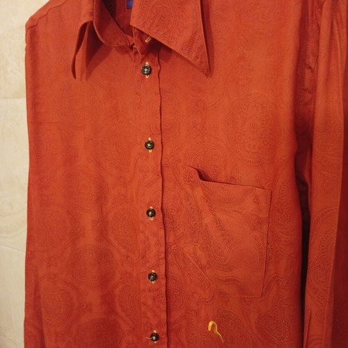 Evisu Deluxe shirt used, size L, red, made in Japan