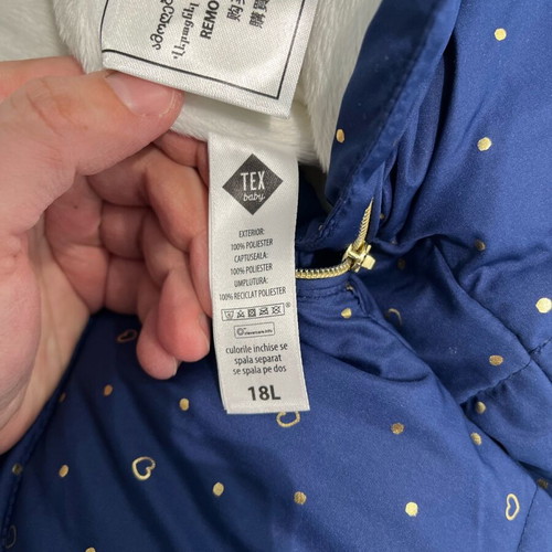 Tex Baby 18-Month Overall Exit Suit new, dark blue with gold details