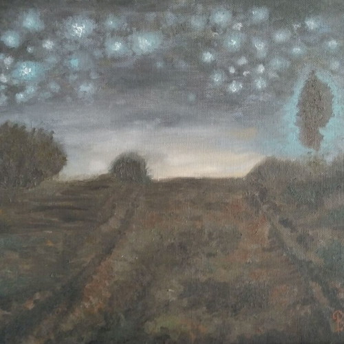 Oil painting on canvas new, atmospheric landscape artwork