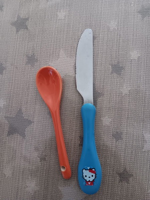 Children's knife and spoon used
