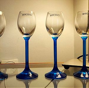 Krosno σετ 4 κρυστάλλινα ποτήρια λικέρ του 1980