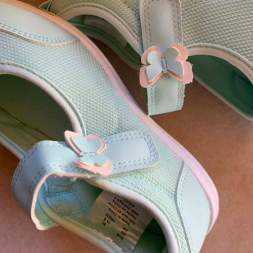 H&M Mint Green Ballerina Sneakers Size 31 Like New