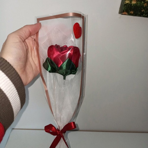 Rose flower new, made of ribbon