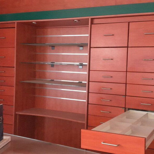 Pharmacy furniture used with 4-column drawer unit and counter