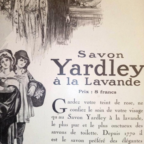 Yardley paper advertisement for perfumes 1926 like new
