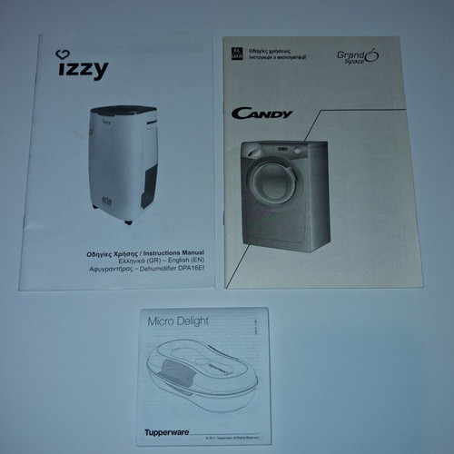 Collection of instruction manuals like new for household devices