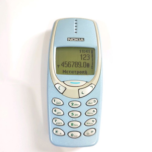 Nokia 3310 Classic Phone Turquoise used with brick buttons and charger