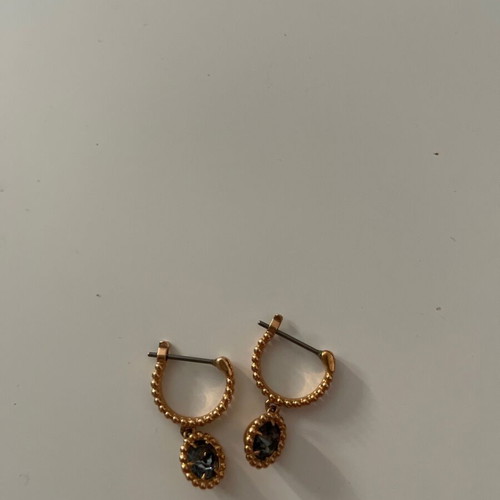 Swarovski earrings like new, gold with gray stone