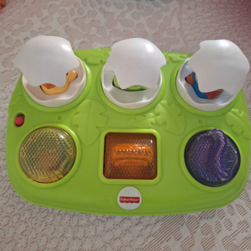 Fisher Price Pop Up Eggs toy with buttons used, no batteries