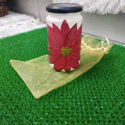 Hand-painted flower jar new