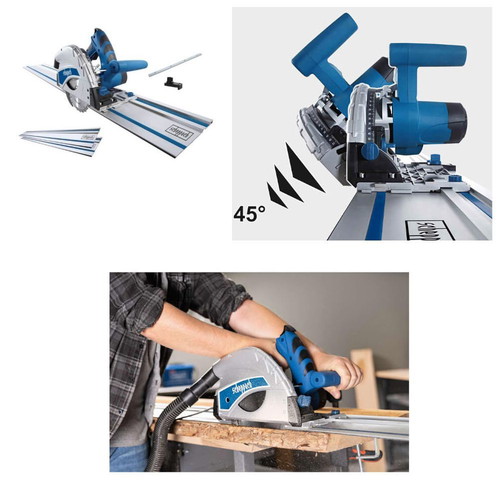 Scheppach PL55 plunge circular saw 1200W with guide rail