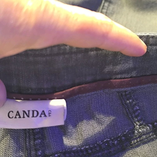 Plus size black elastic denim skirt like new