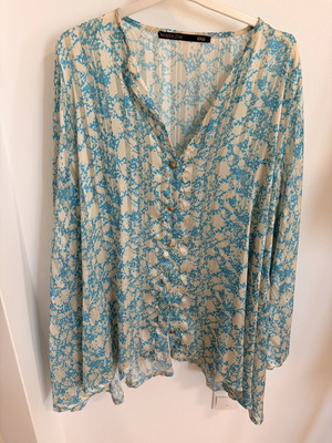 Nidodileda shirt like new, oversized turquoise with balloon sleeves