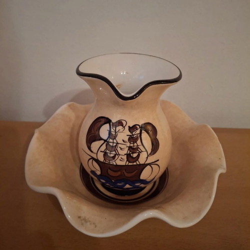 Handmade pulina decorative jug and plate like new