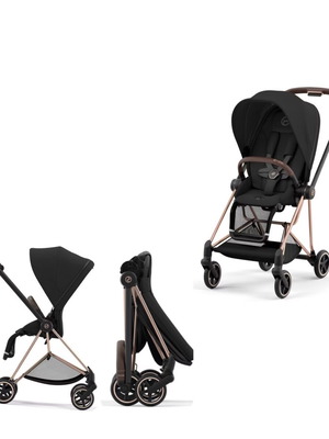 Mios Stroller Set Like New Rosegold Frame With Sepia Black Fabrics
