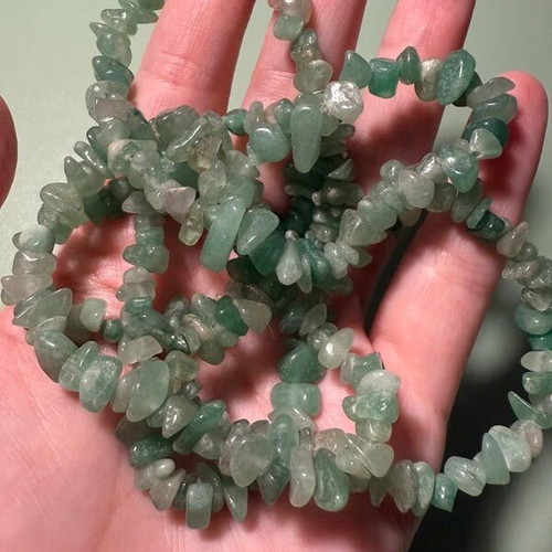 Vintage long necklace with semi-precious stones like new, green