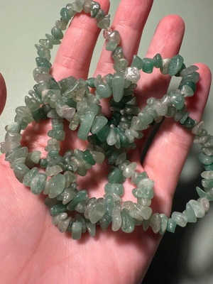 Vintage long necklace with semi-precious stones like new, green
