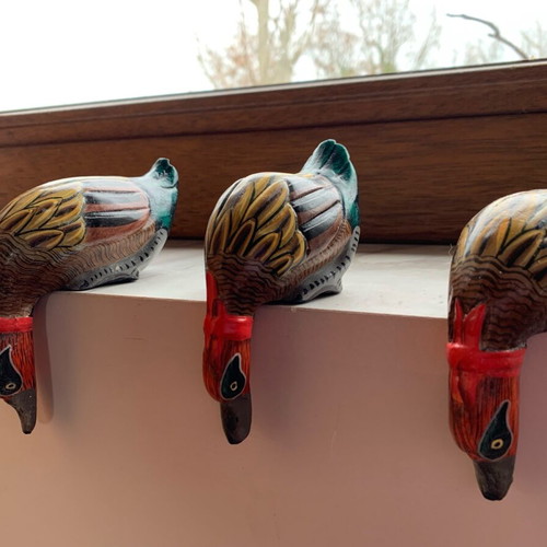 Wooden decorative ducks pack of 3, handmade new
