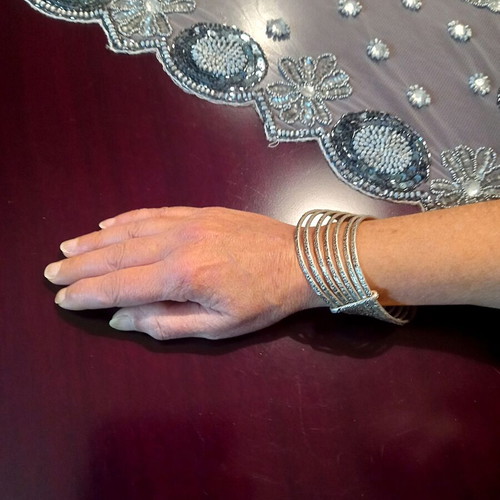 Vintage alpaca bracelet in like new condition, silver color