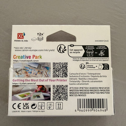 Canon PIXMA 551 BK XL Genuine Black Ink Cartridge new, sealed