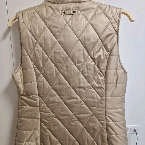 Clarina quilted vest large beige new with tags