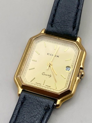 Vintage γυναικείο ρολόι Edox Swiss Quartz, ορθογώνιο, επιχρυσωμένο 24mm