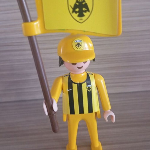 Playmobil AEK fan figure with team flag, like new