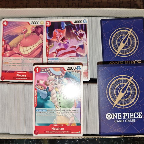 One Piece trading cards used, bulk approx. 1235 cards