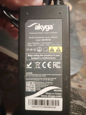 Laptop charger 65 W 19V 3.42A new
