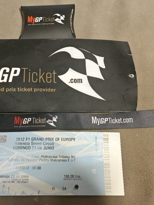 Formula 1 2012 Grand Prix of Europe ticket used, Michael Schumacher