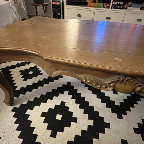 Wooden coffee table used with vintage style