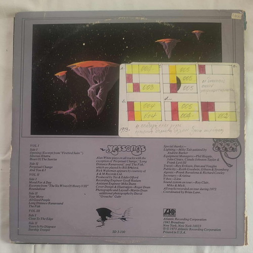 Yessongs triple vinyl record 1973 used, rock