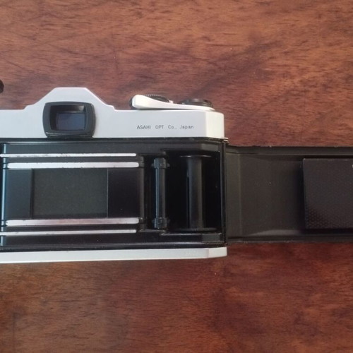 Pentax SL camera with Takumar 200mm f5.6 lens used