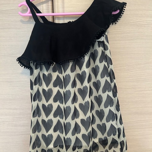 Yell Oh! dress black with beige hearts like new, 3-4 years up to 104 cm