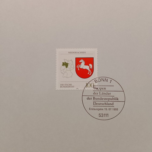 German stamps sheet of 25, like new, first day Bonn postmark 1993