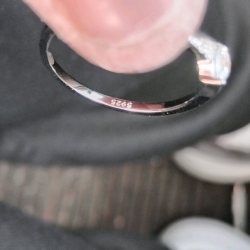 Silver Zirconia Ring Like New, Size 8