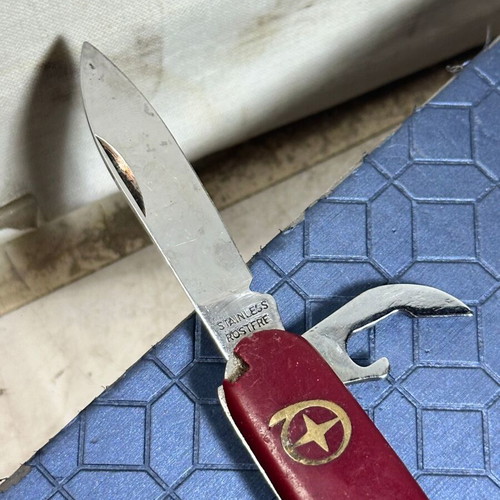 Vintage pocket multitool 6 in 1 with corkscrew and openers used