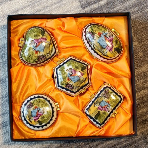 Vintage Limoges porcelain jewelry boxes new