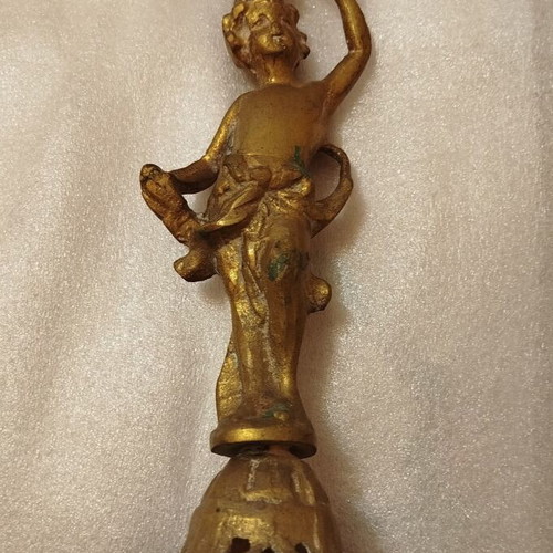 Vintage brass candlestick used, 35 centimeters