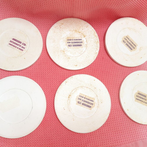 Vintage Set of 6 Ceramic Coasters Knossos Ltd (1970s)