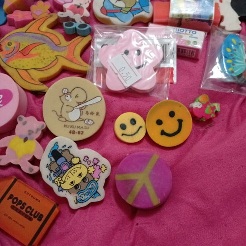 Vintage erasers collection used