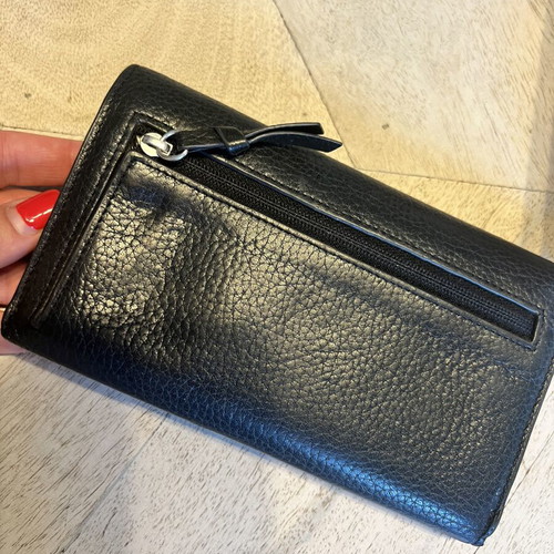 Lacoste leather wallet used, black
