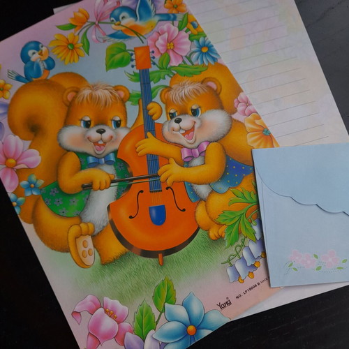 Letter writing set used x2 with squirrel and rabbit designs