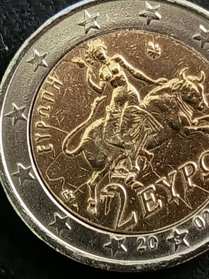 2€ Coin Greece 2002 "S" like new with multiple errors