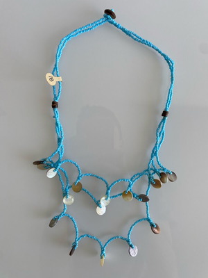 Necklace with coral like new, turquoise summer vibe