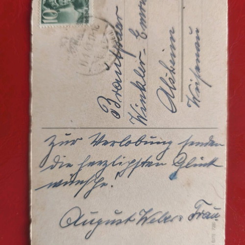 Postwar Historical Folder 1946 used with Documents and Postcard