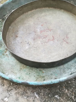 Χάλκινα ταψιά μεταχειρισμένα, σετ 2, μεγάλο και μεσαίο
