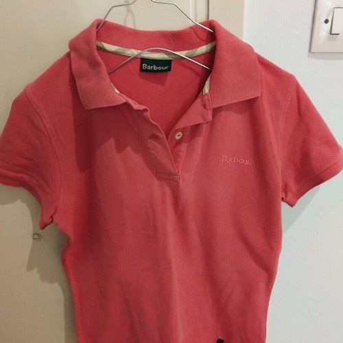 Barbour polo shirt pink like new, size S
