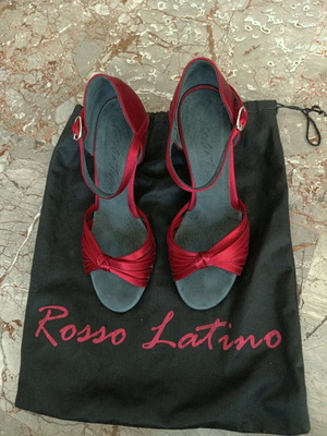 Rosso Latino Latin dance women's sandals used, size 36, red
