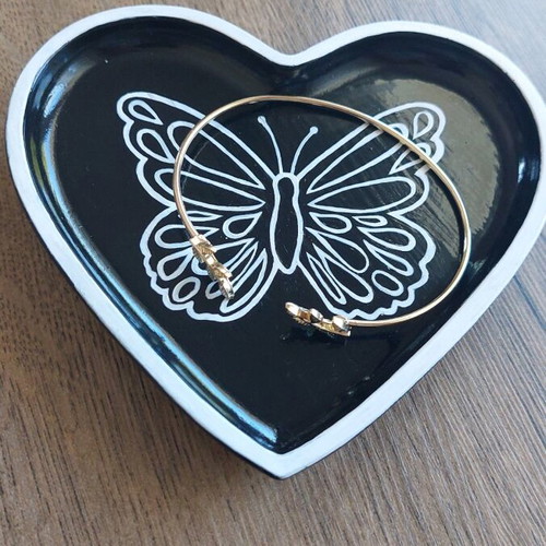 Gypsum heart tray new, handmade decorative